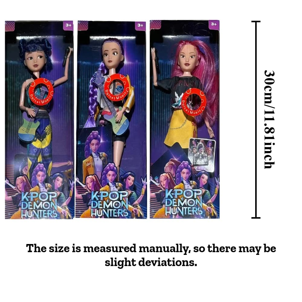 New Anime K-pop Demon Hunter Witch Hunter Group High Appearance Rubber Doll Music Girl's Heart Decoration Doll Holiday Gift