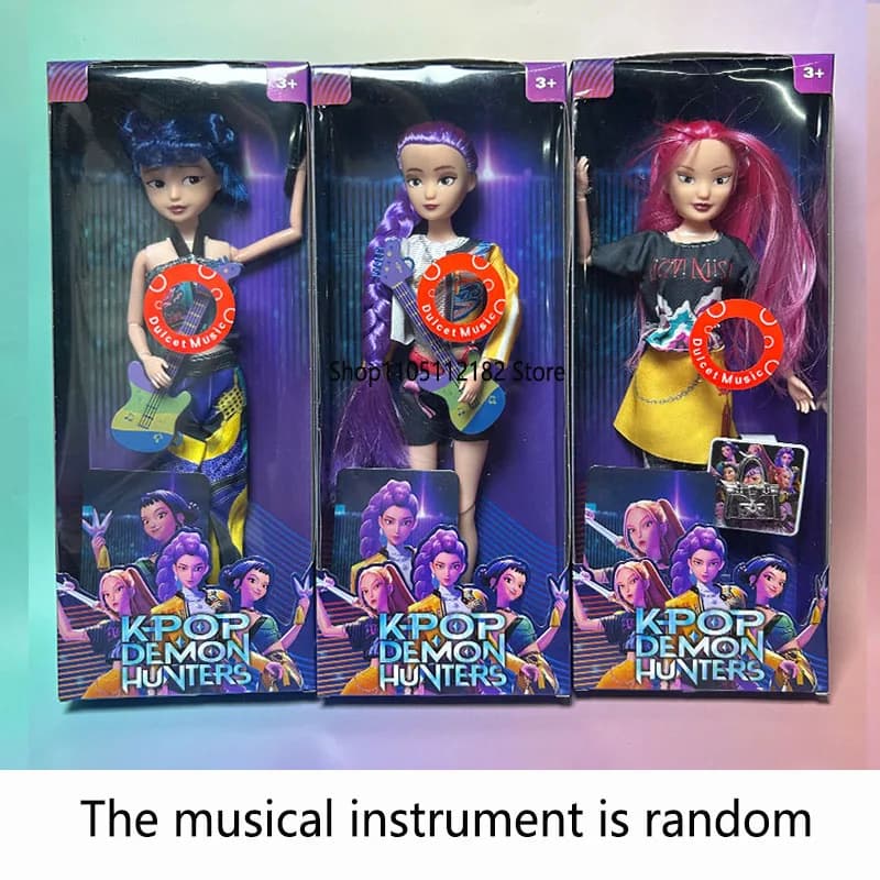 New Anime K-pop Demon Hunter Witch Hunter Group High Appearance Rubber Doll Music Girl's Heart Decoration Doll Holiday Gift