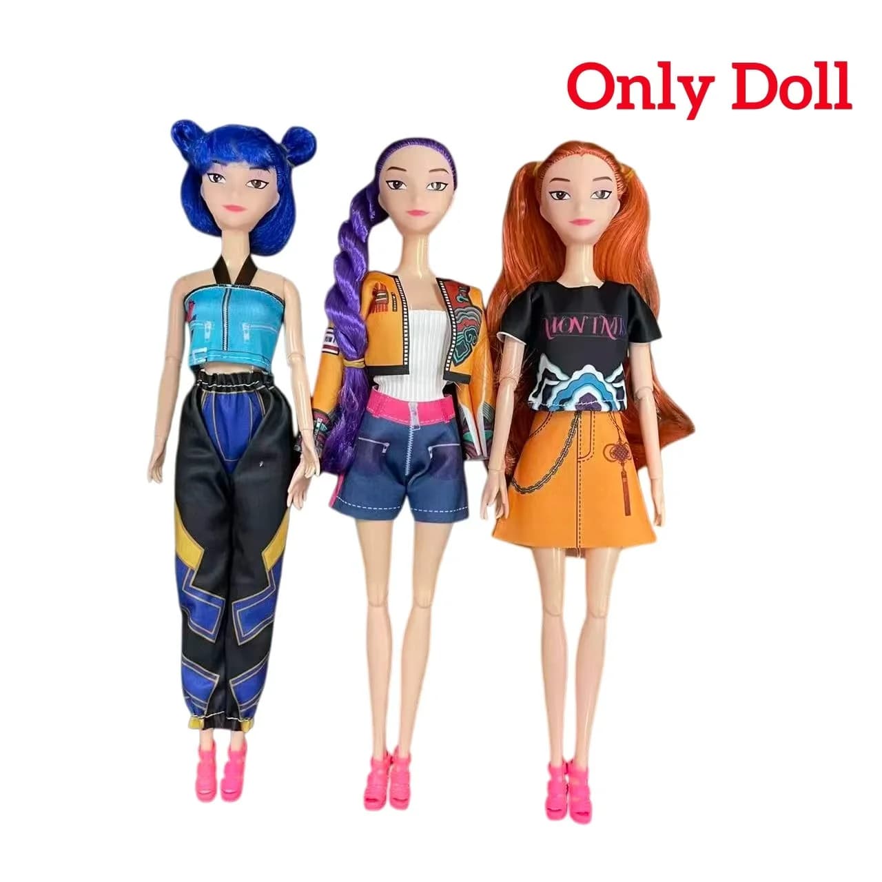 New Anime K-pop Demon Hunter Witch Hunter Group High Appearance Rubber Doll Music Girl's Heart Decoration Doll Holiday Gift