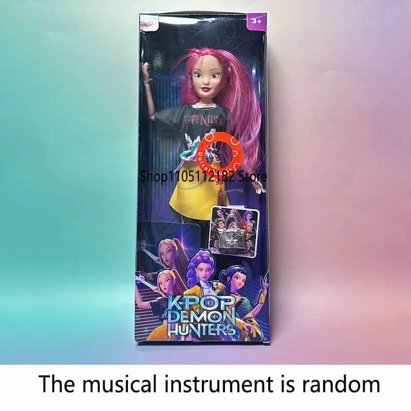 New Anime K-pop Demon Hunter Witch Hunter Group High Appearance Rubber Doll Music Girl's Heart Decoration Doll Holiday Gift